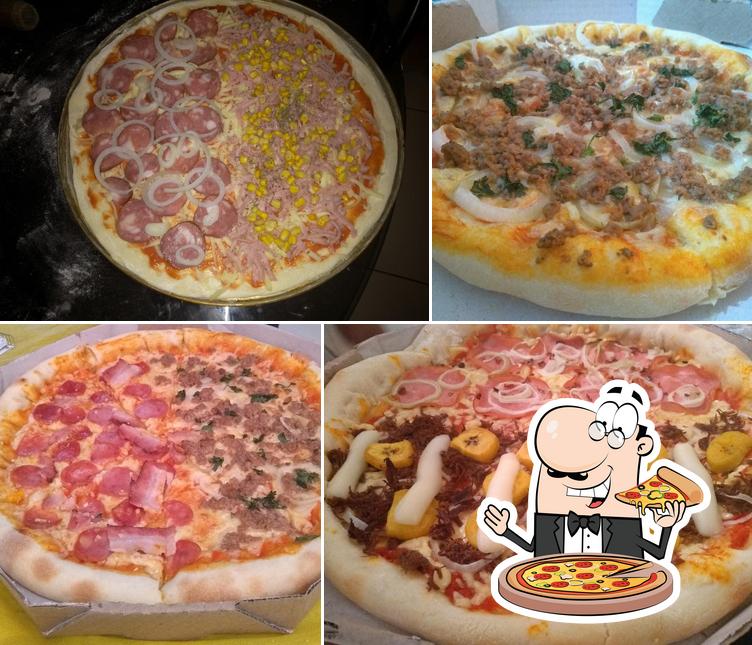 Peça diferentes variedades de pizza