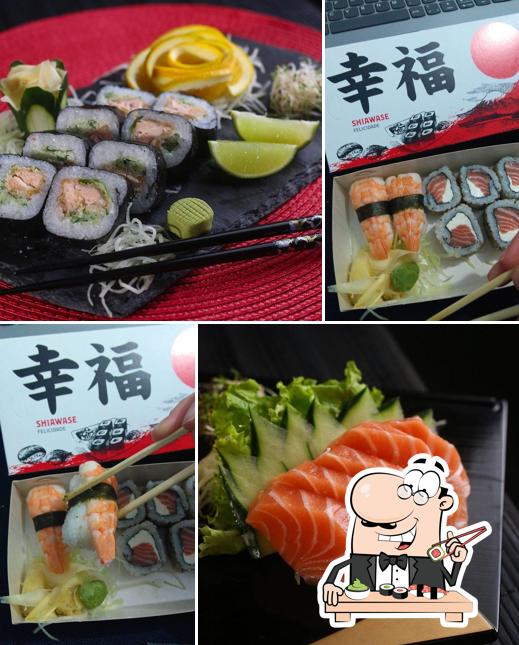 Escolha diferentes opções de sushi