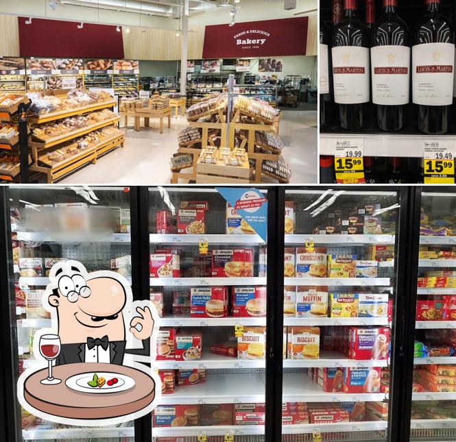 Among different things one can find food and wine at Meijer