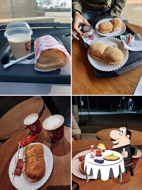 Get a burger at Café Coffee Day