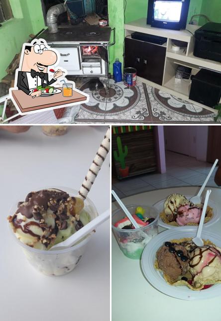 O Sorveteria Bom Cream se destaca pelo comida e interior