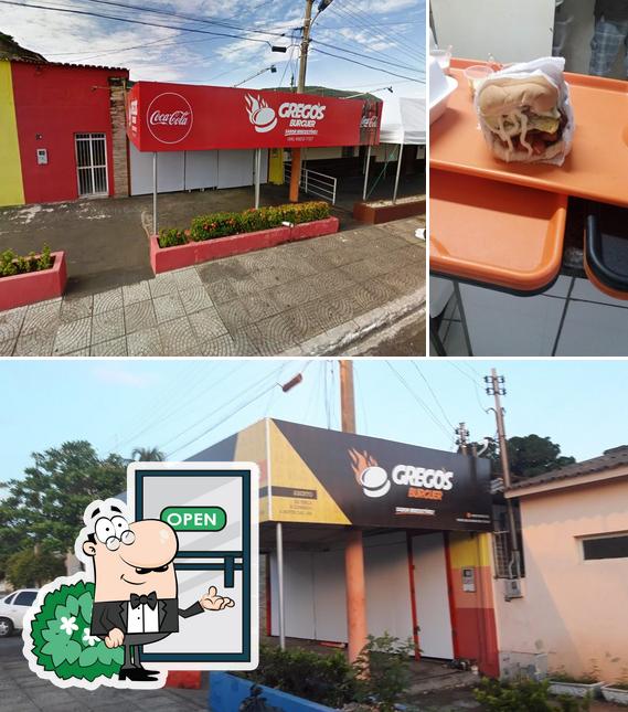 Esta é a foto mostrando exterior e sobremesa no Grego's Burguers