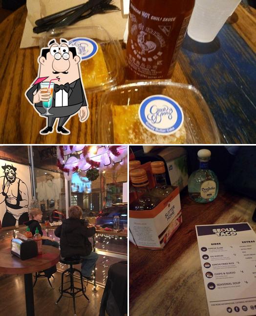 Las fotografías de bebida y comedor en Seoul Taco