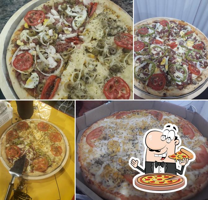 Escolha pizza no Artes pizzaria