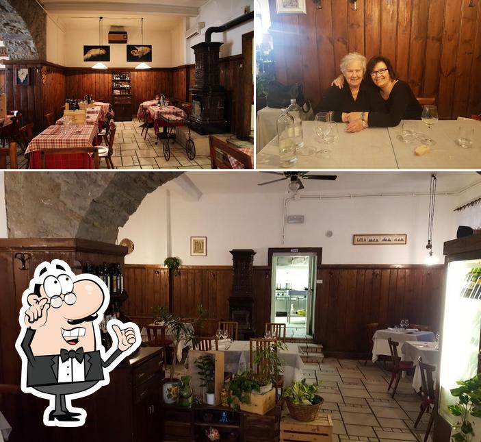 Questa è la foto che presenta la interni e tavolo da pranzo di Antica Trattoria Le Barettine