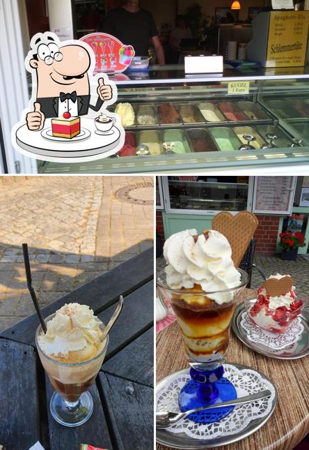 Eiscafé Kirsch bietet eine Auswahl von Desserts 