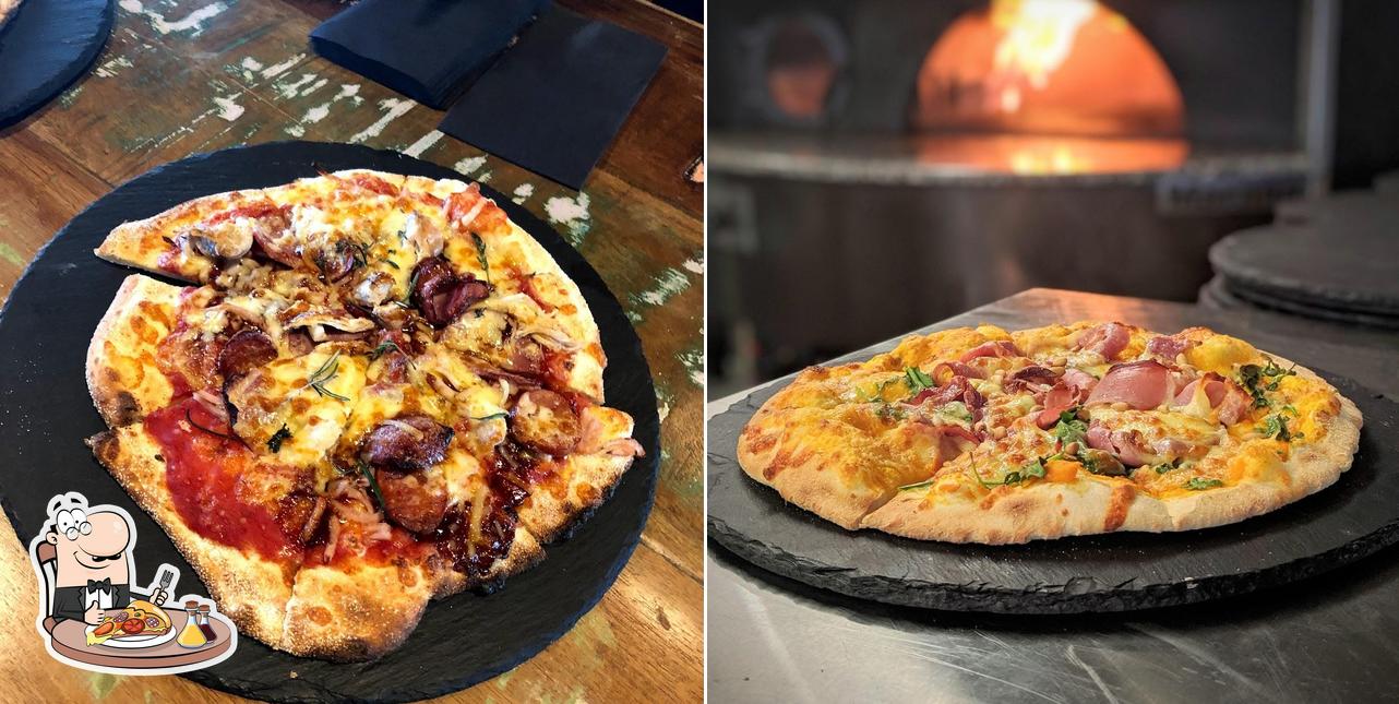Order pizza at Devil's Hollow Brewery