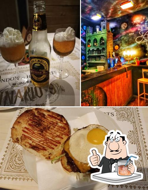 Among different things one can find drink and burger at Binario Risto-Pub