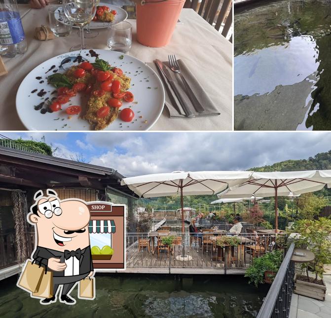 La esterno e cibo del ristorante