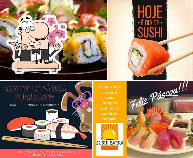 Escolha diferentes opções de sushi