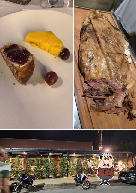 Entre diversos coisas, comida e exterior podem ser encontrados a Farroupilha Churrascaria