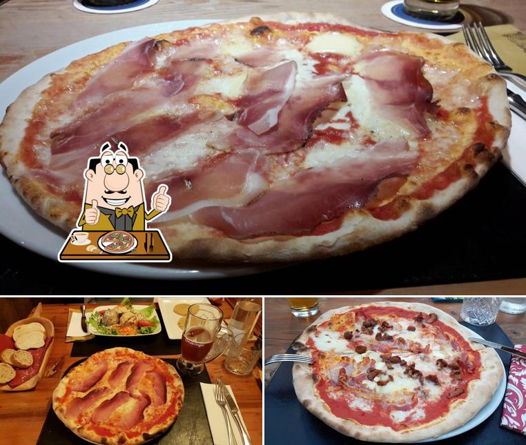 A Pizzeria Ristorante Goofi Soraga, puoi ordinare una bella pizza