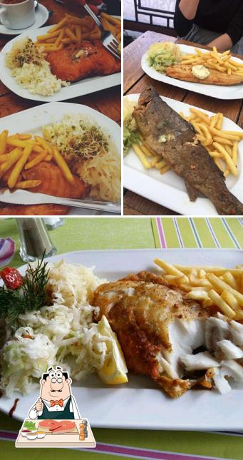 Рыба и картофель фри в "Parkowa"