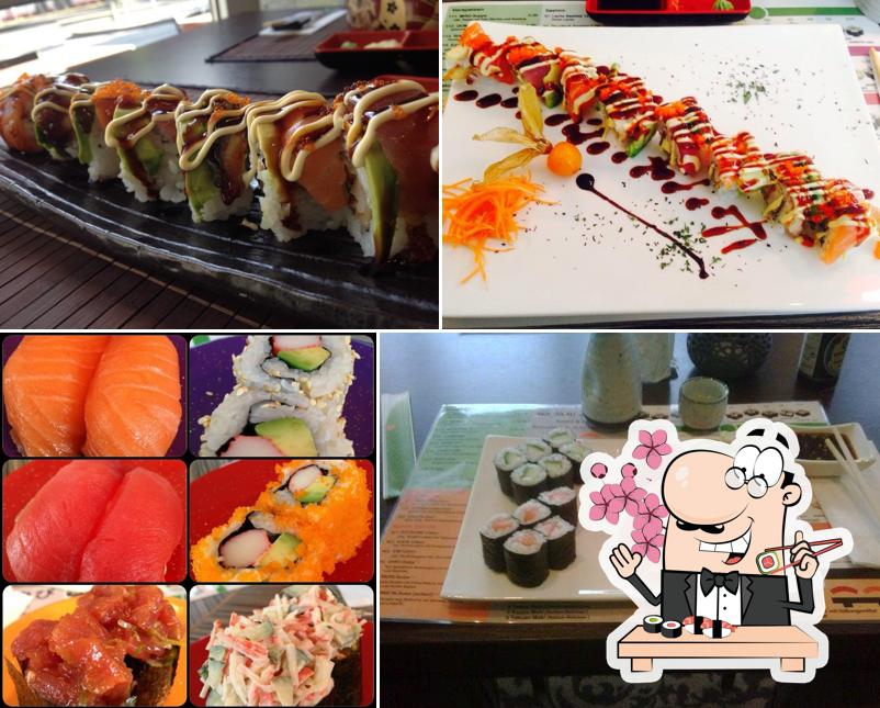 Sushi-Rollen werden von WASABI Japanisches Restaurant serviert