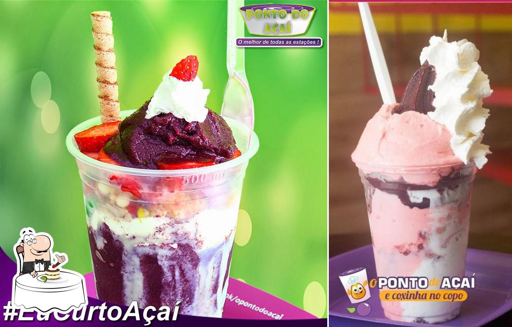 O Poto do Açaí serve uma escolha de sobremesas