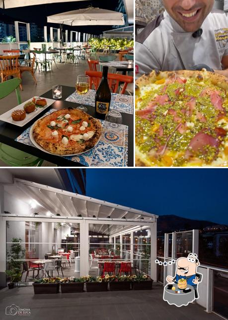 La cibo e esterno del ristorante