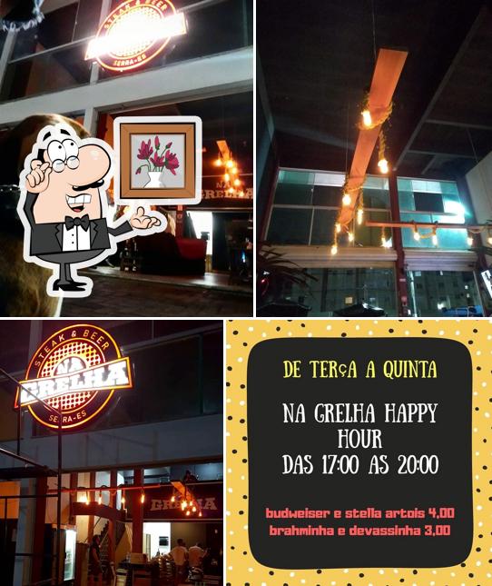 O interior do Na Grelha Steak & Beer