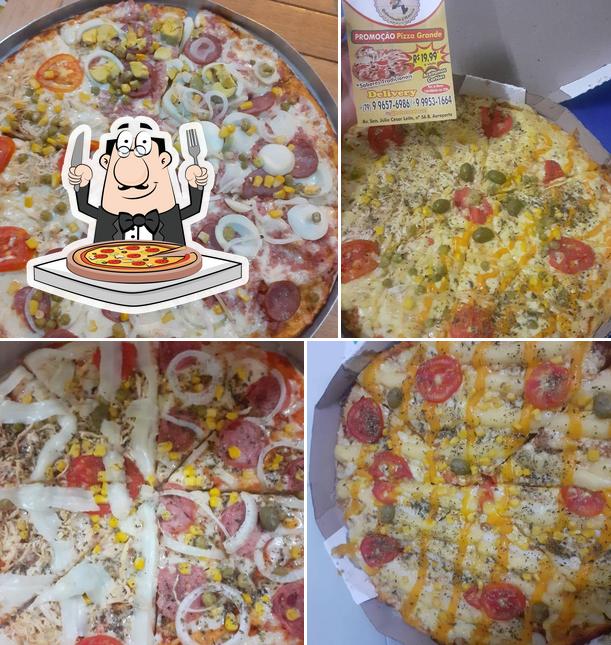 Escolha diferentes variedades de pizza