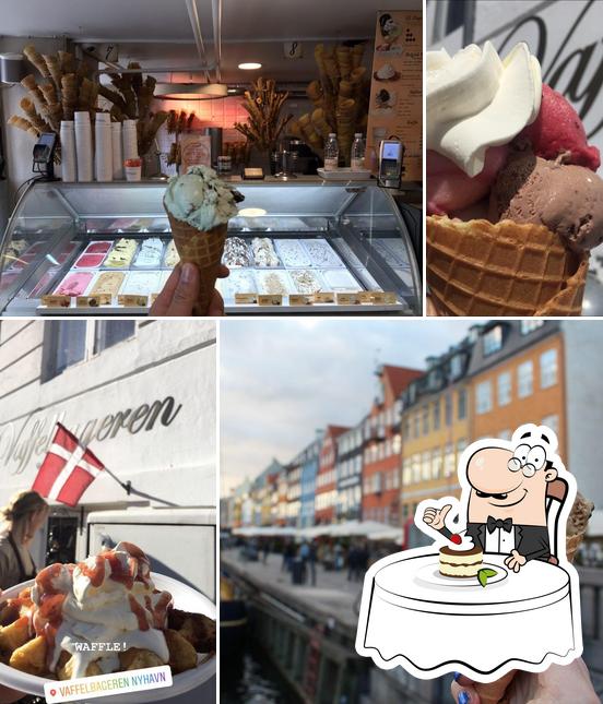 "Vaffelbageren Nyhavn" представляет гостям широкий выбор сладких блюд