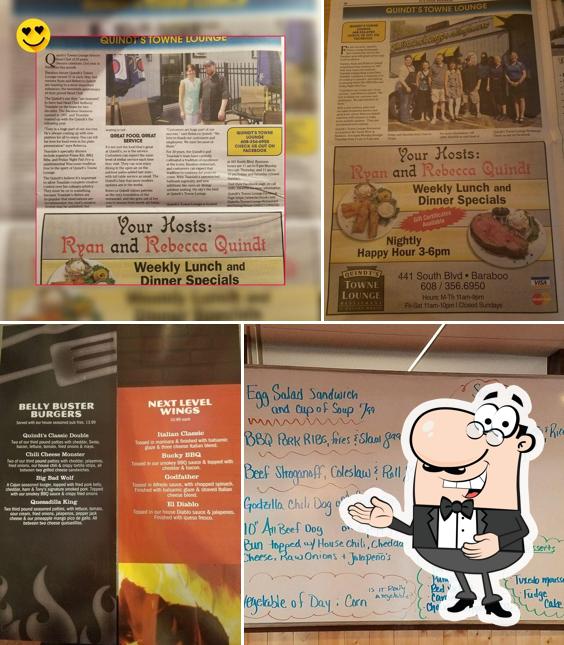 Quindt's Towne Lounge Restaurant & Bar in Baraboo Restaurant menu and