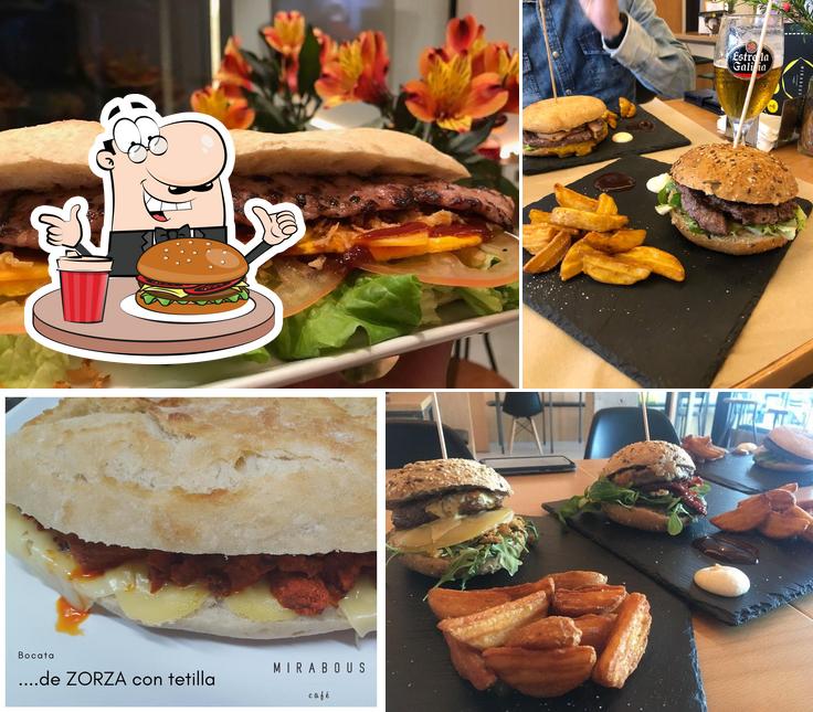 Order a burger at Mirabous Café