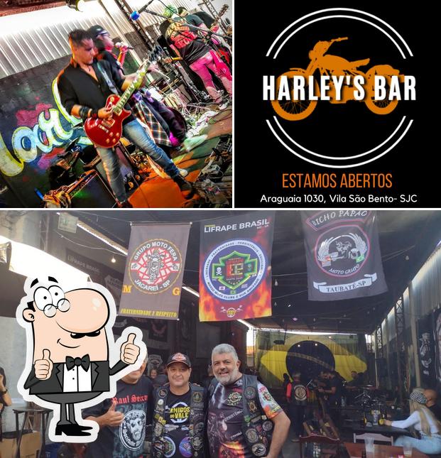 Look at the picture of Harley's Bar