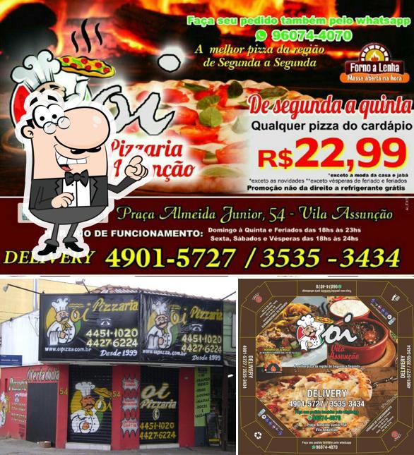 O exterior do Oi Pizza