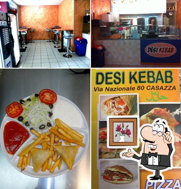 Dai un’occhiata alla immagine che presenta la interni e cibo di Desi Pizzeria Kebab