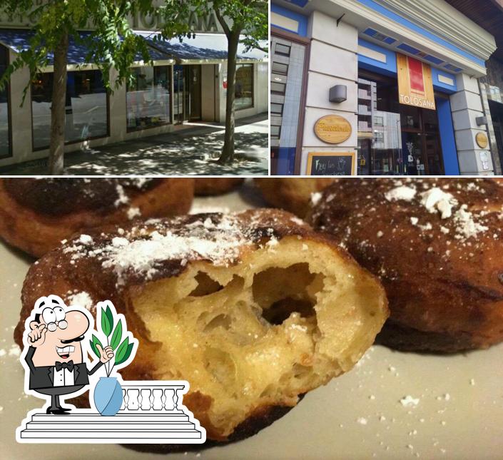 Observa las imágenes que hay de exterior y postre en Tolosana - Pastelería Zaragoza y Panadería en Camino Las Torres