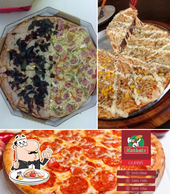 Escolha pizza no Nathely Pizzaria