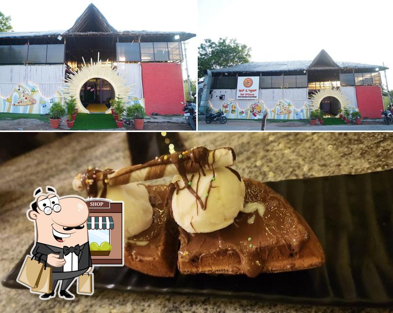 The restaurant's exterior and food