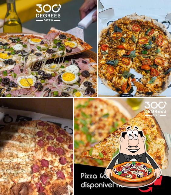 Escolha pizza no 300 Degrees Pizza