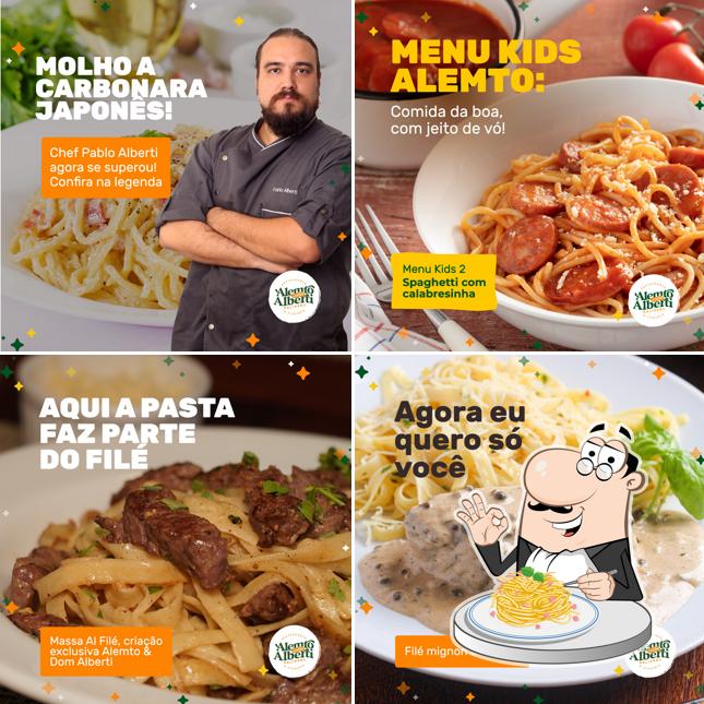 Espaguete carbonara em Alemto & Dom Alberti