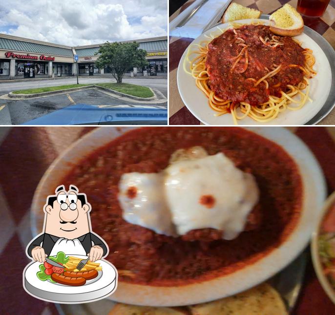 This is the image depicting food and exterior at Peluso's Italian Restaurant