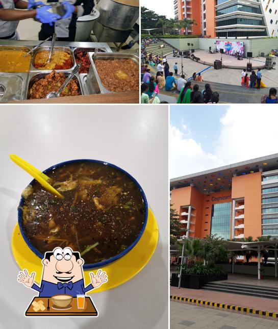 This is the photo showing food and exterior at Cognizant Cafeteria