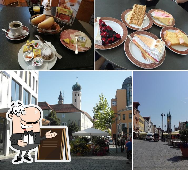 Estas son las fotos que muestran exterior y comida en Café Schmidt