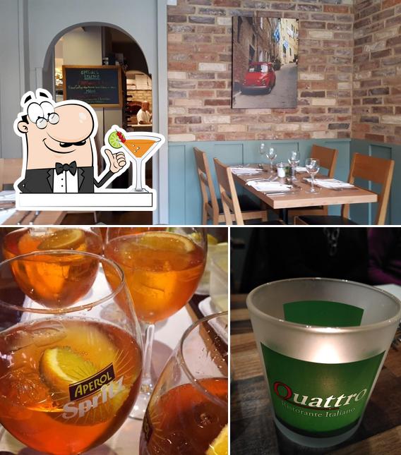 The image of Quattro Italian Restaurant’s drink and interior