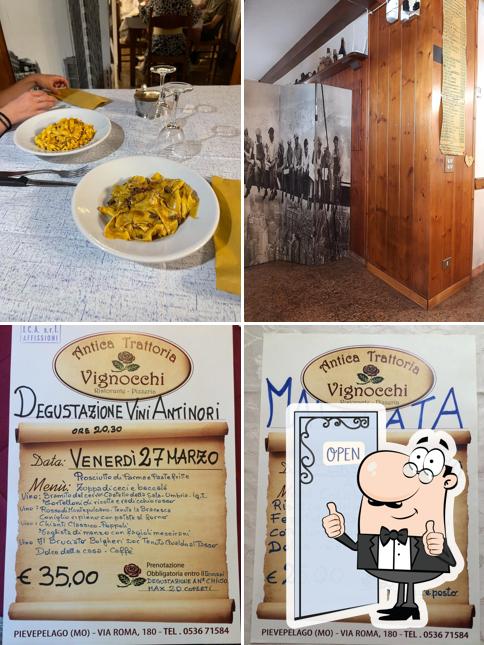 See this picture of Antica Trattoria Vignocchi