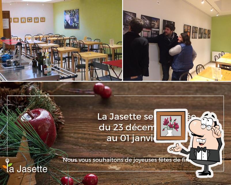 The image of La Jasette’s interior and food