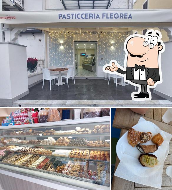 Tra le varie cose da Pasticceria Flegrea Bacoli si possono trovare la interni e cibo