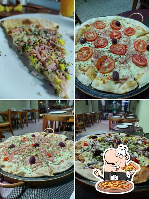 Consiga pizza no Maria Flor Restaurante e Pizzaria