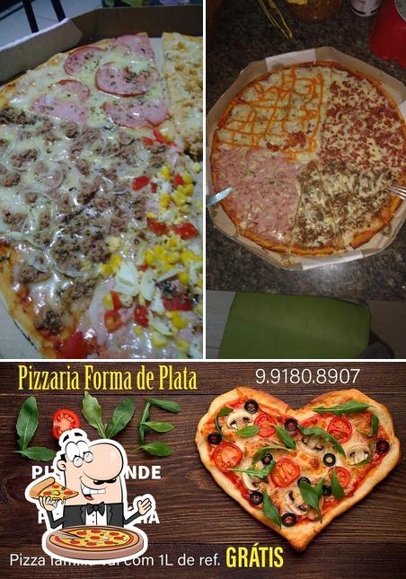 Escolha pizza no Pizzaria Forma De Plata