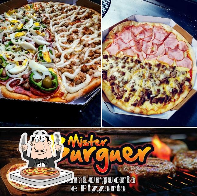 Experimente pizza no Mister Burguer Hamburgueria e Pizzaria