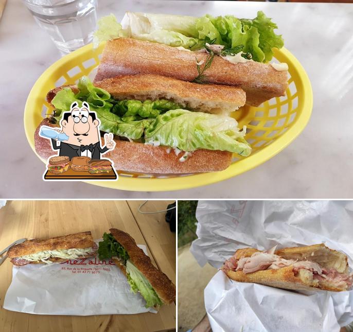 Dégustez l'un des sandwichs (offert par|servi par| disponibles à Chez Aline