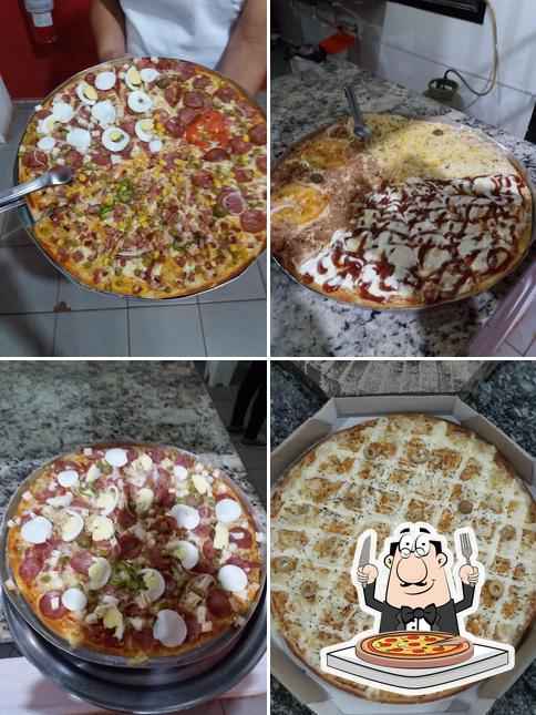 Escolha diferentes variedades de pizza