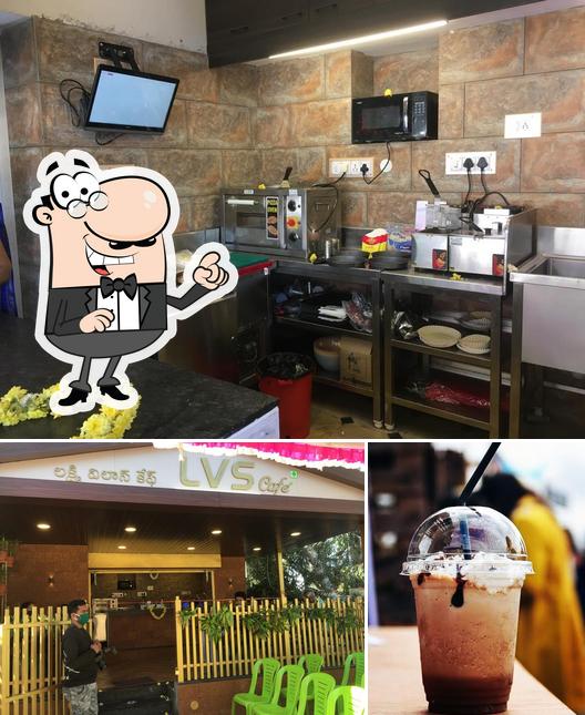 This is the picture displaying interior and beverage at LVS Café