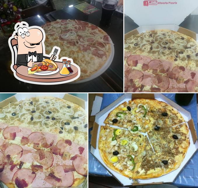 Escolha pizza no Afavorita Pizzaria