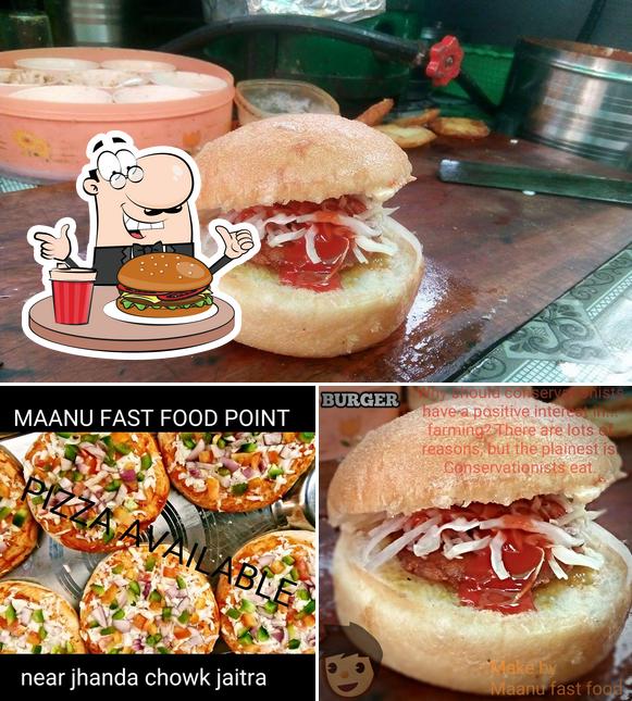 Get a burger at MAANU FAST FOOD Noorpur