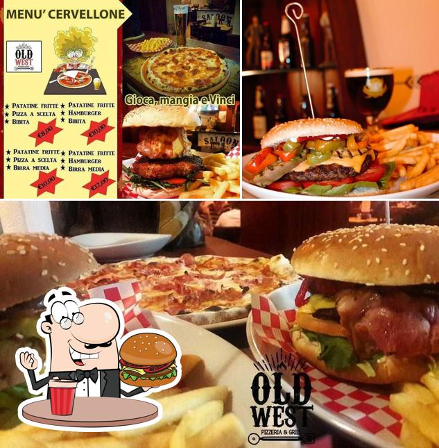 Ordina un hamburger a Old West Pizzeria & Grill