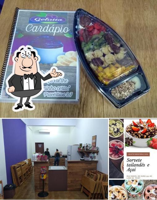 O interior do Gelatto Açaí e Sorveteria